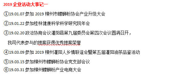 2019企業(yè)活動大事記